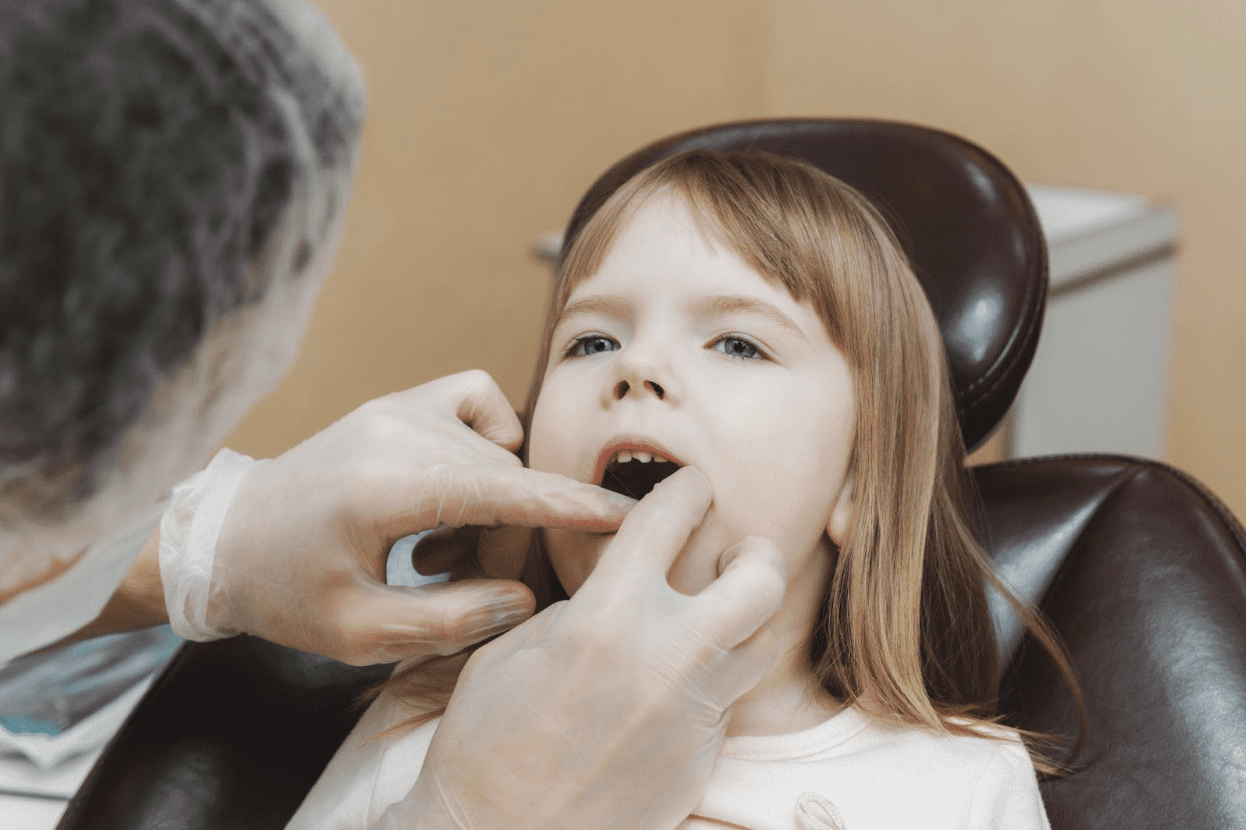 dentist treating child's teeth